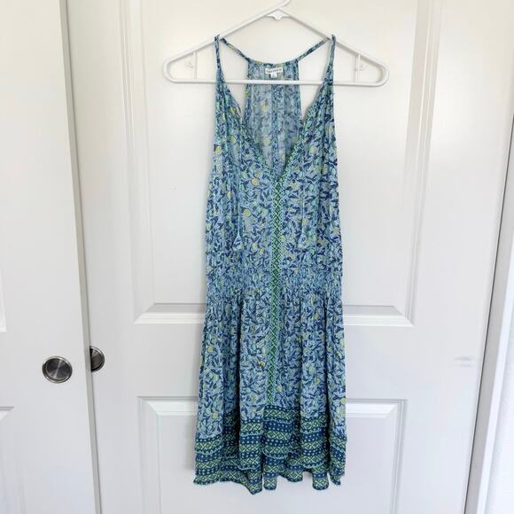 Poupette St Barth Carine Mini Dress Blue Lemon Small - Picture 2 of 5